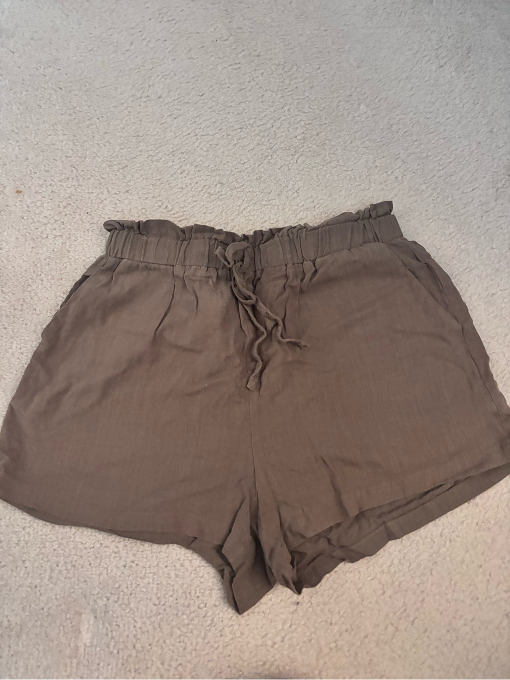 SHEIN Olive High-Waist Drawstring Women’s Shorts